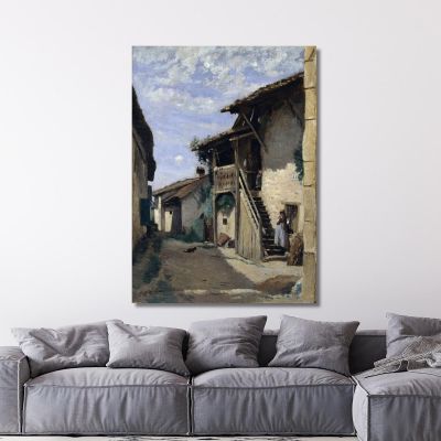 A Village Street- Dardagny Jean-Baptiste-Camille Corot jbc8 canvas print 