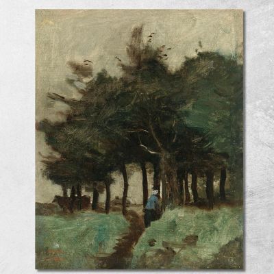 Boulogne-Sur-Mer Hollow Path Dominated By Trees Jean-Baptiste-Camille Corot jbc25 canvas print 