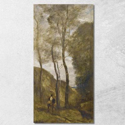 Rider In A Gorge Jean-Baptiste-Camille Corot jbc33 canvas print 