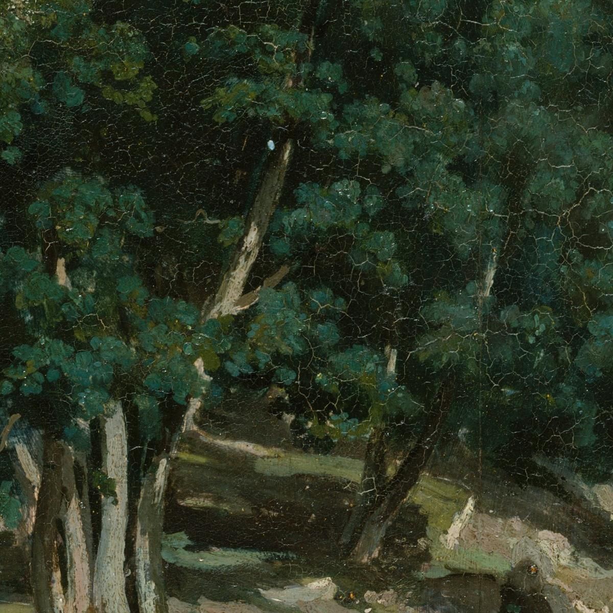 Fontainebleau Oak Trees At Bas-Bréau Jean-Baptiste-Camille Corot jbc65 canvas print