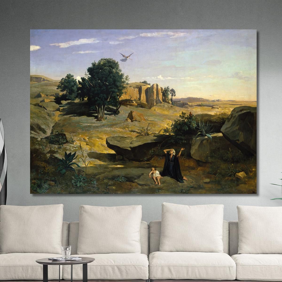 Hagar In The Wilderness Jean-Baptiste-Camille Corot jbc76 canvas print 