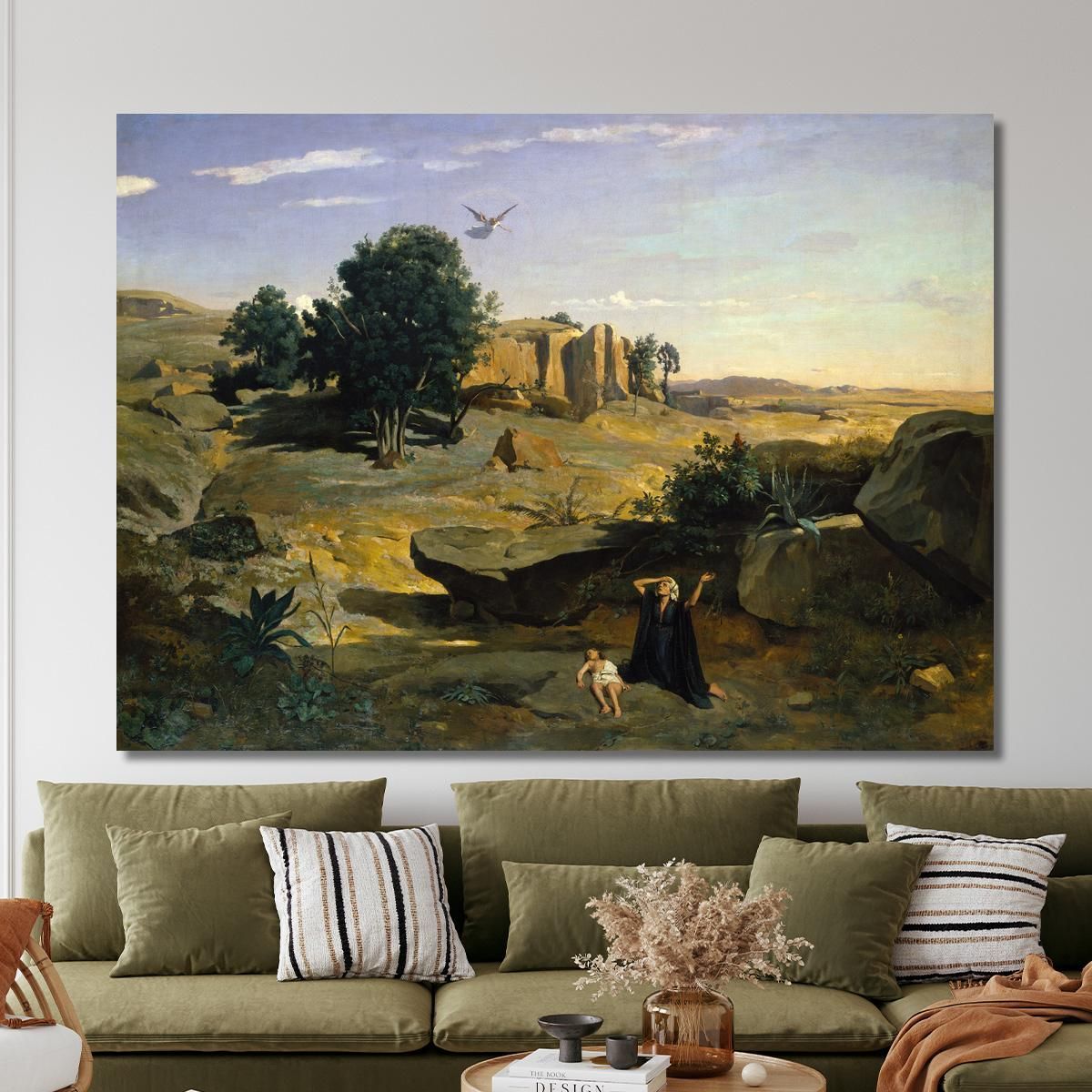 Hagar In The Wilderness Jean-Baptiste-Camille Corot jbc76 canvas print 