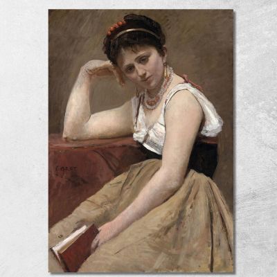 Interrupted Reading Jean-Baptiste-Camille Corot jbc82 canvas print 