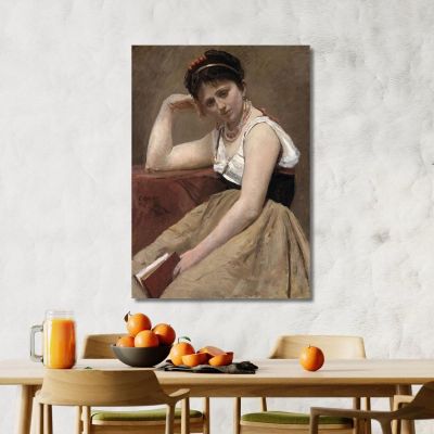 Interrupted Reading Jean-Baptiste-Camille Corot jbc82 canvas print 