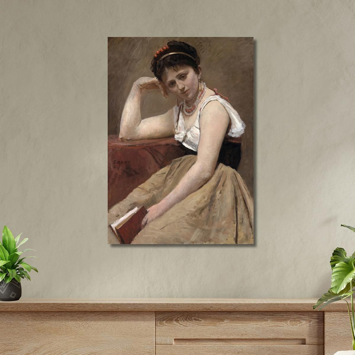 Interrupted Reading Jean-Baptiste-Camille Corot jbc82 canvas print 