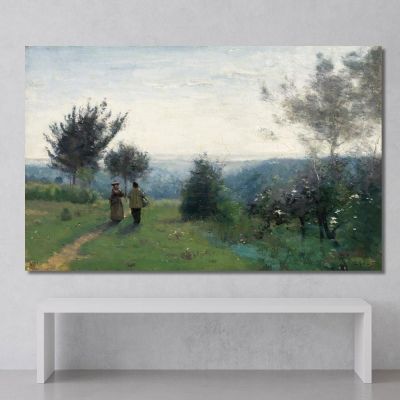 The Morning Meeting On The Heights Of Sèvres Jean-Baptiste-Camille Corot jbc102 canvas print 