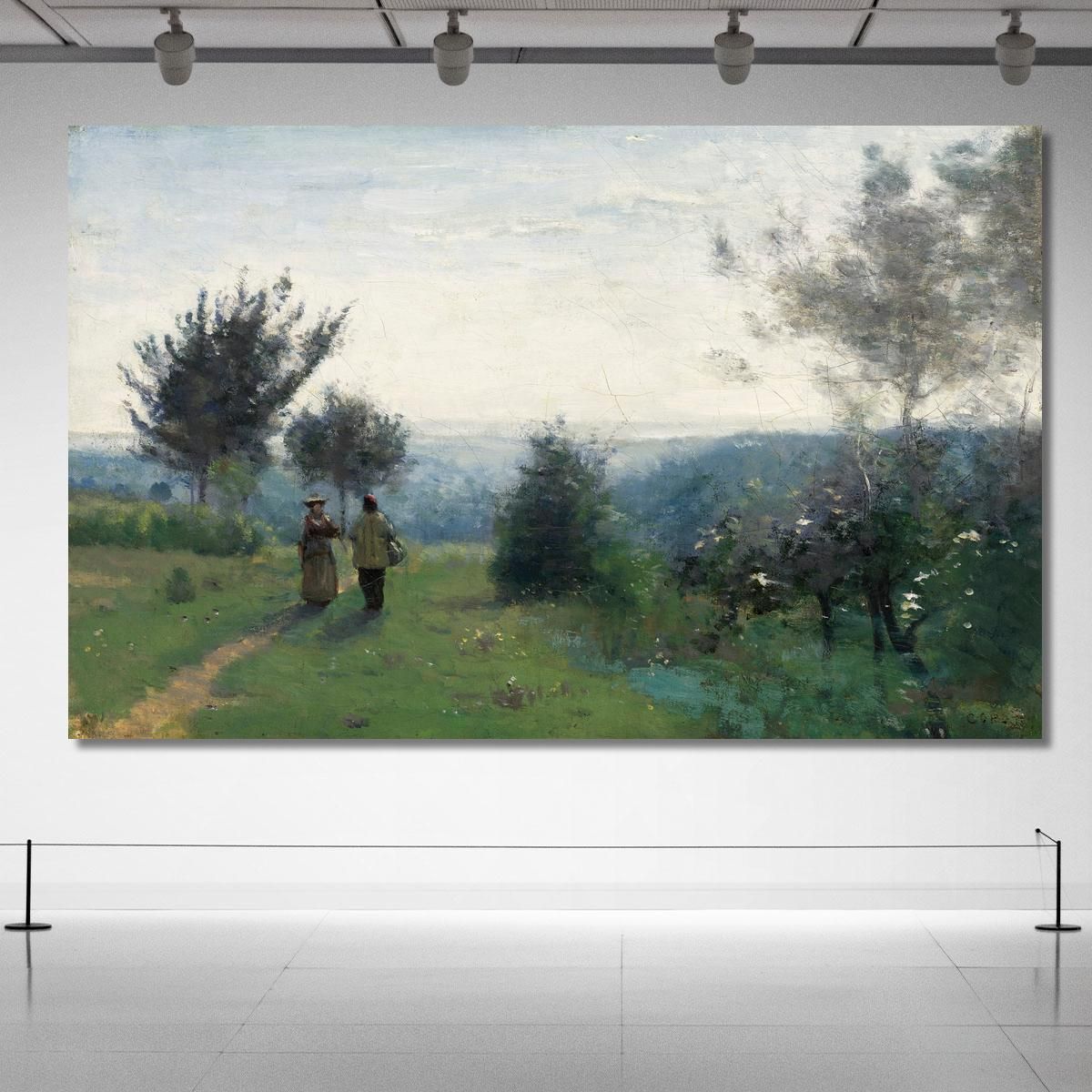 The Morning Meeting On The Heights Of Sèvres Jean-Baptiste-Camille Corot jbc102 canvas print 