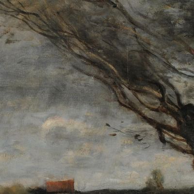 The Wind Blow Jean-Baptiste-Camille Corot jbc120 canvas print