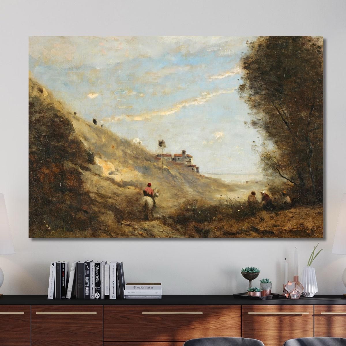 The Valley Of The Rider Jean-Baptiste-Camille Corot jbc135 canvas print 