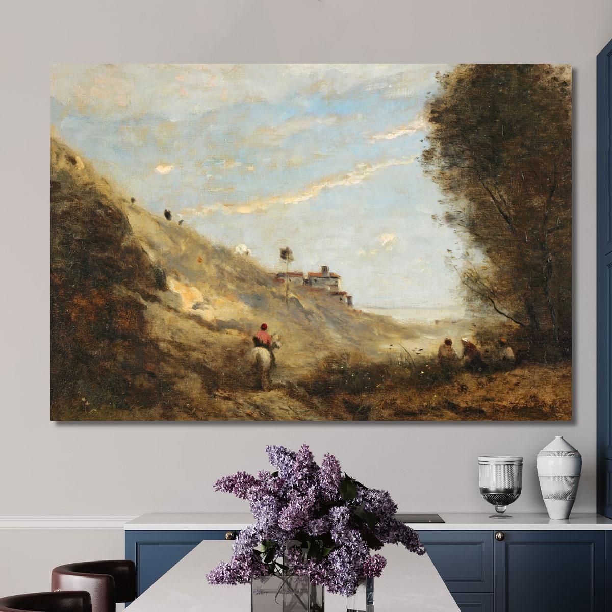 The Valley Of The Rider Jean-Baptiste-Camille Corot jbc135 canvas print 