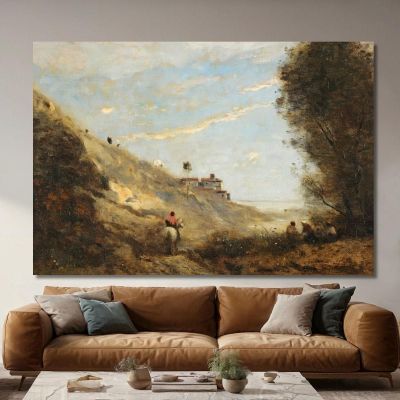 The Valley Of The Rider Jean-Baptiste-Camille Corot jbc135 canvas print 