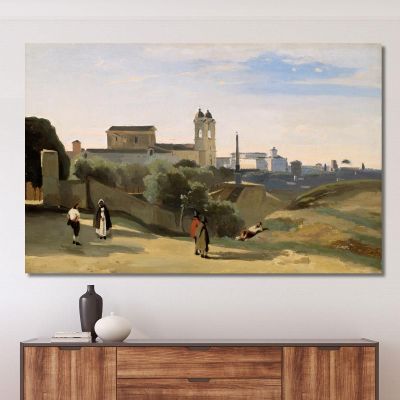 Mount Pincio Rome Jean-Baptiste-Camille Corot jbc177 canvas print 