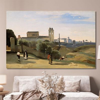 Mount Pincio Rome Jean-Baptiste-Camille Corot jbc177 canvas print 