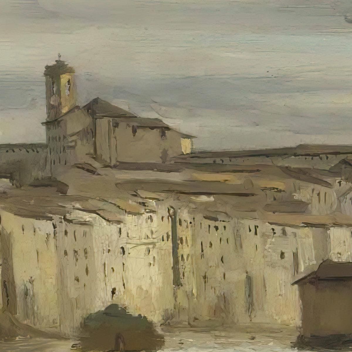 On The Banks Of The Tiber Rome Jean-Baptiste-Camille Corot jbc188 canvas print