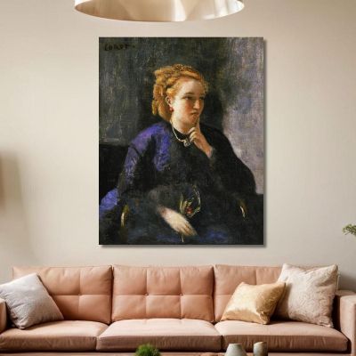Portrait Of A Woman Jean-Baptiste-Camille Corot jbc202 canvas print 