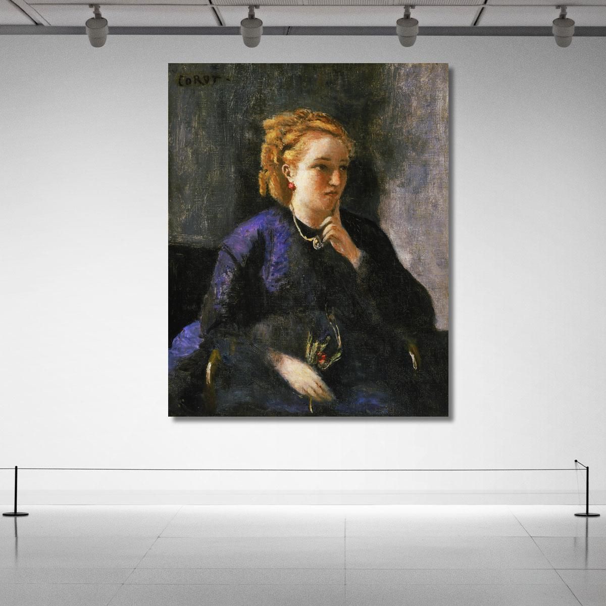 Portrait Of A Woman Jean-Baptiste-Camille Corot jbc202 canvas print 