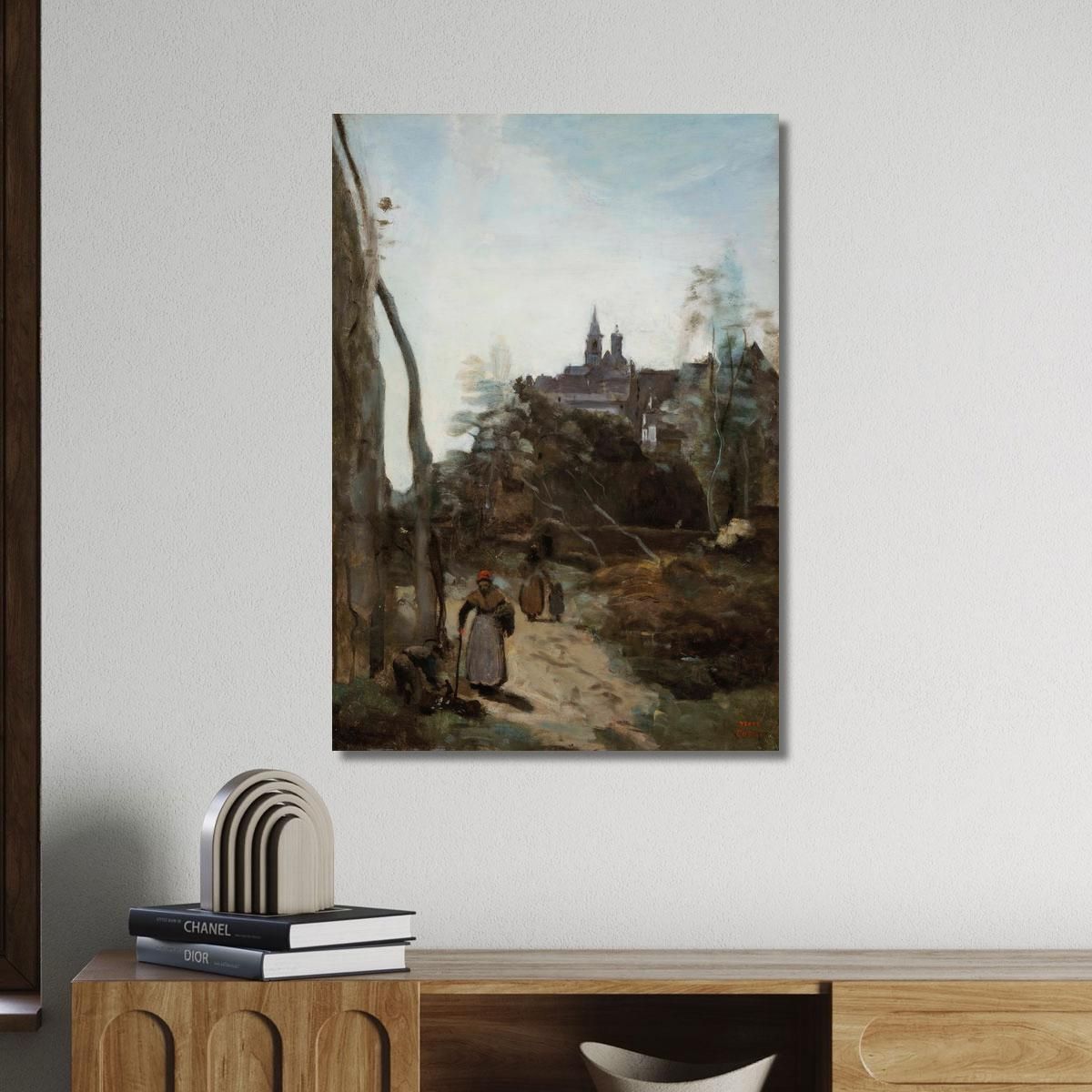 Semur The Church Path Jean-Baptiste-Camille Corot jbc224 canvas print 