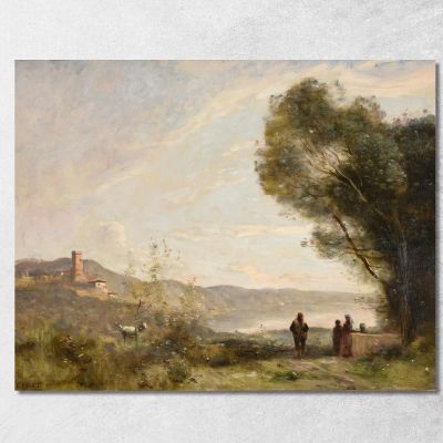 Memory Of The Mediterranean Shores Jean-Baptiste-Camille Corot jbc229 canvas print 