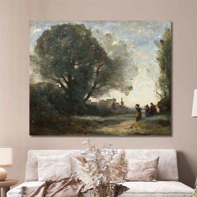 Souvenirs Of Terracina Jean-Baptiste-Camille Corot jbc233 canvas print 