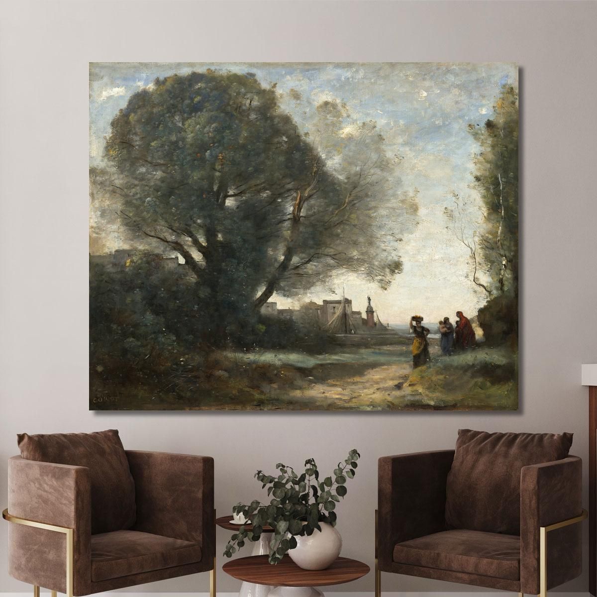 Souvenirs Of Terracina Jean-Baptiste-Camille Corot jbc233 canvas print 