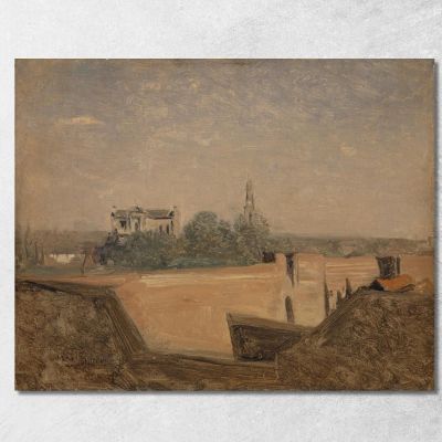 The Ramparts Of Arras Jean-Baptiste-Camille Corot jbc262 canvas print 