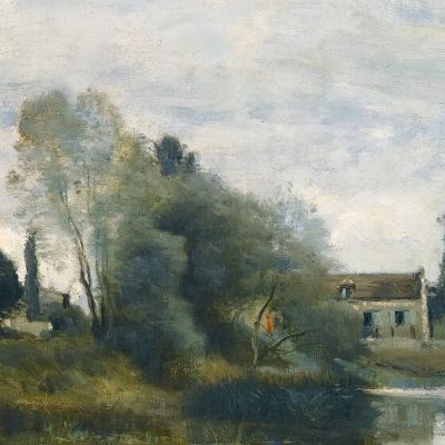 Ville D'Avray The Horse Watering Hole Jean-Baptiste-Camille Corot jbc299 canvas print