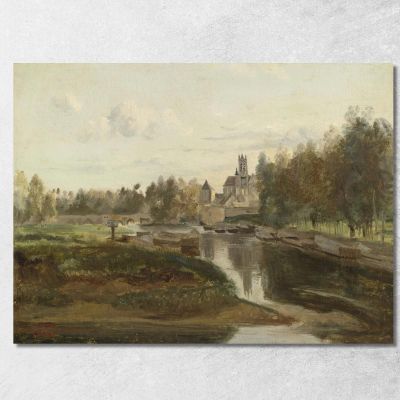 View Of Moret-Sur-Loing Jean-Baptiste-Camille Corot jbc303 canvas print 