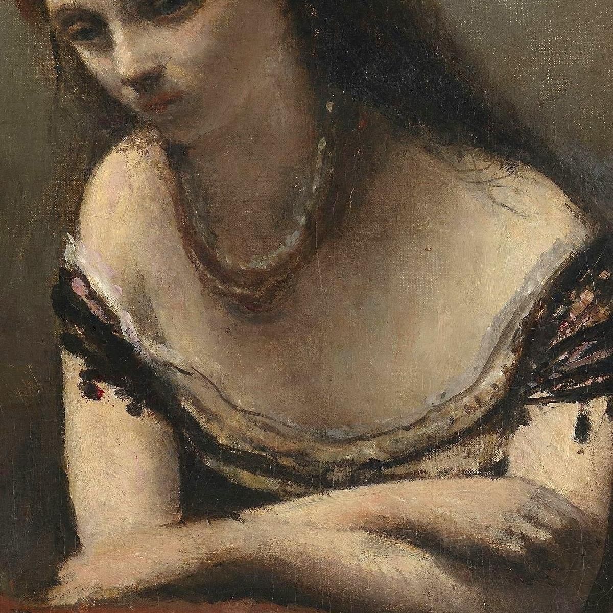 Young Woman Leaning On A Cushion Jean-Baptiste-Camille Corot jbc315 canvas print