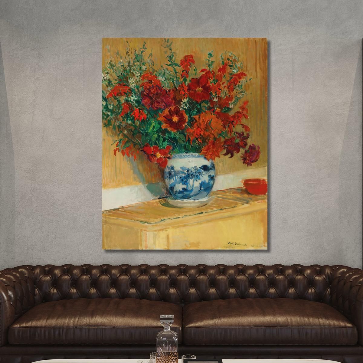Bouquet Of Flowers In Blue Vase Jacques-Émile Blanche jeb1 canvas print 