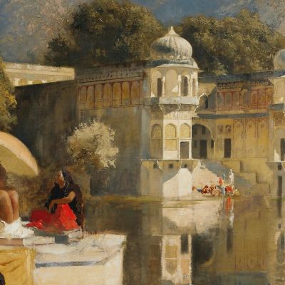 Lake At Oodeypore India 2 Edwin Lord Weeks elw23 canvas print