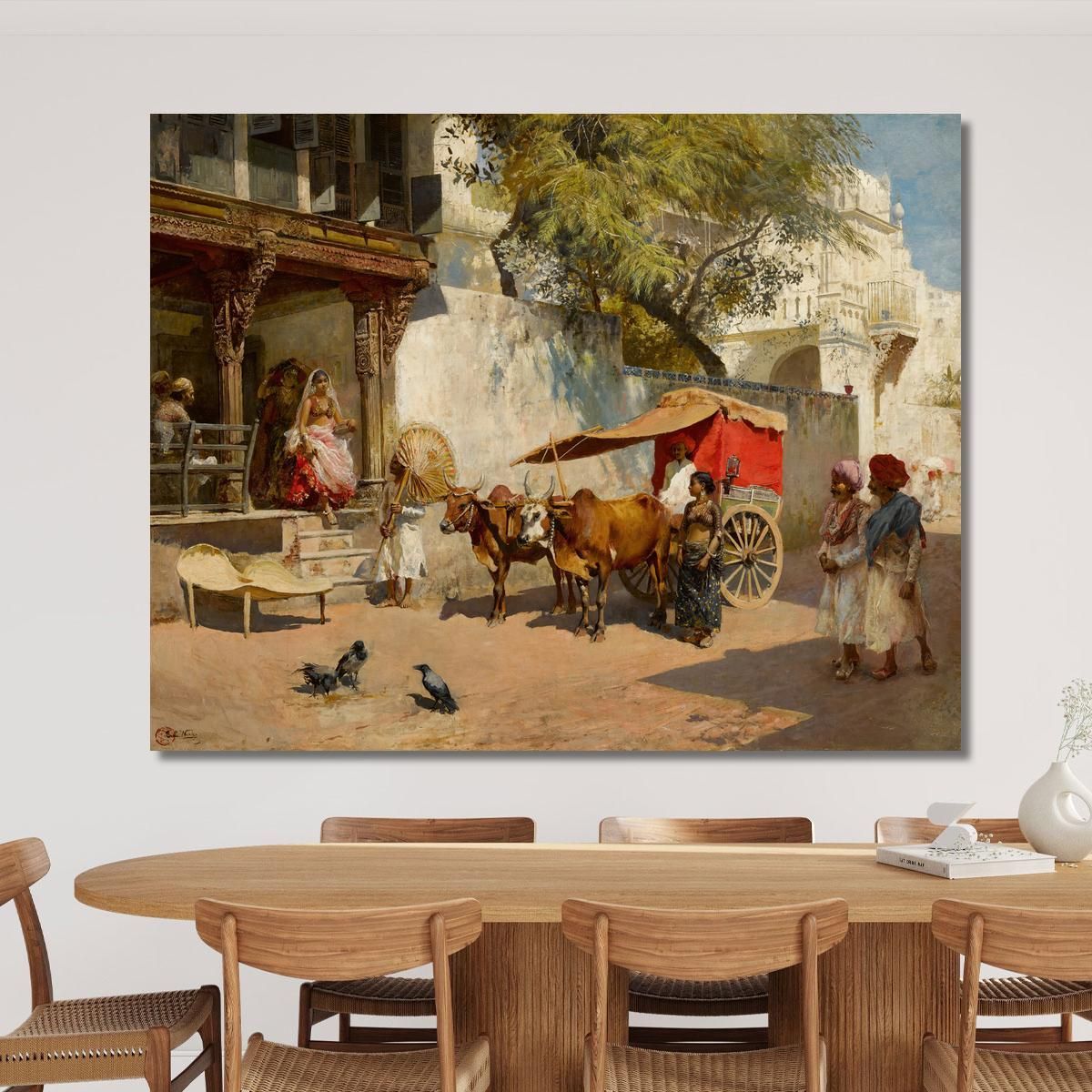 Nautch Girls And Bullock Gharry Ahmedabad Gujarat State India Edwin Lord Weeks elw26 canvas print 