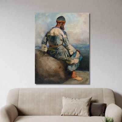 Persian Peasant Seated Atop A Rock Edwin Lord Weeks elw30 canvas print 