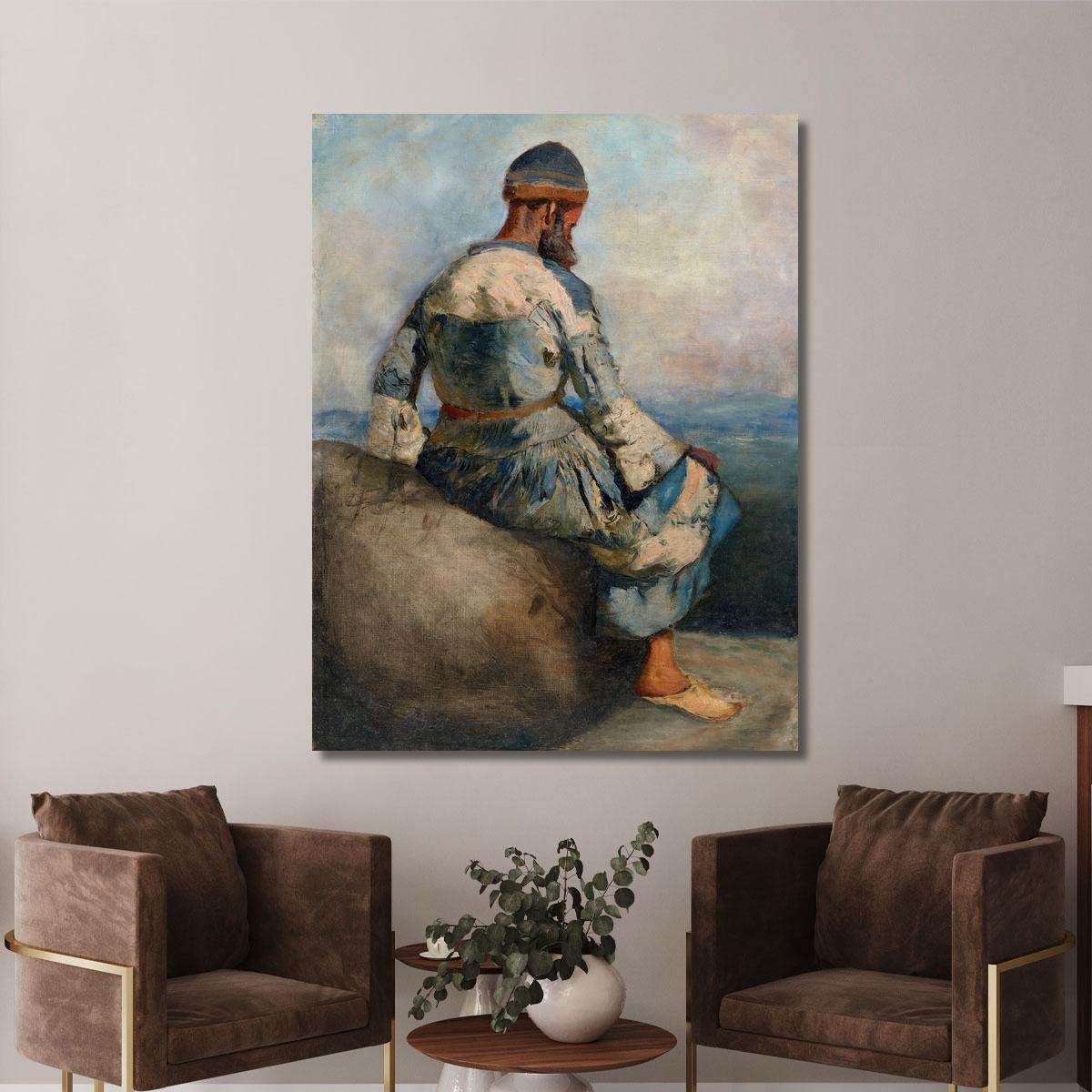 Persian Peasant Seated Atop A Rock Edwin Lord Weeks elw30 canvas print 
