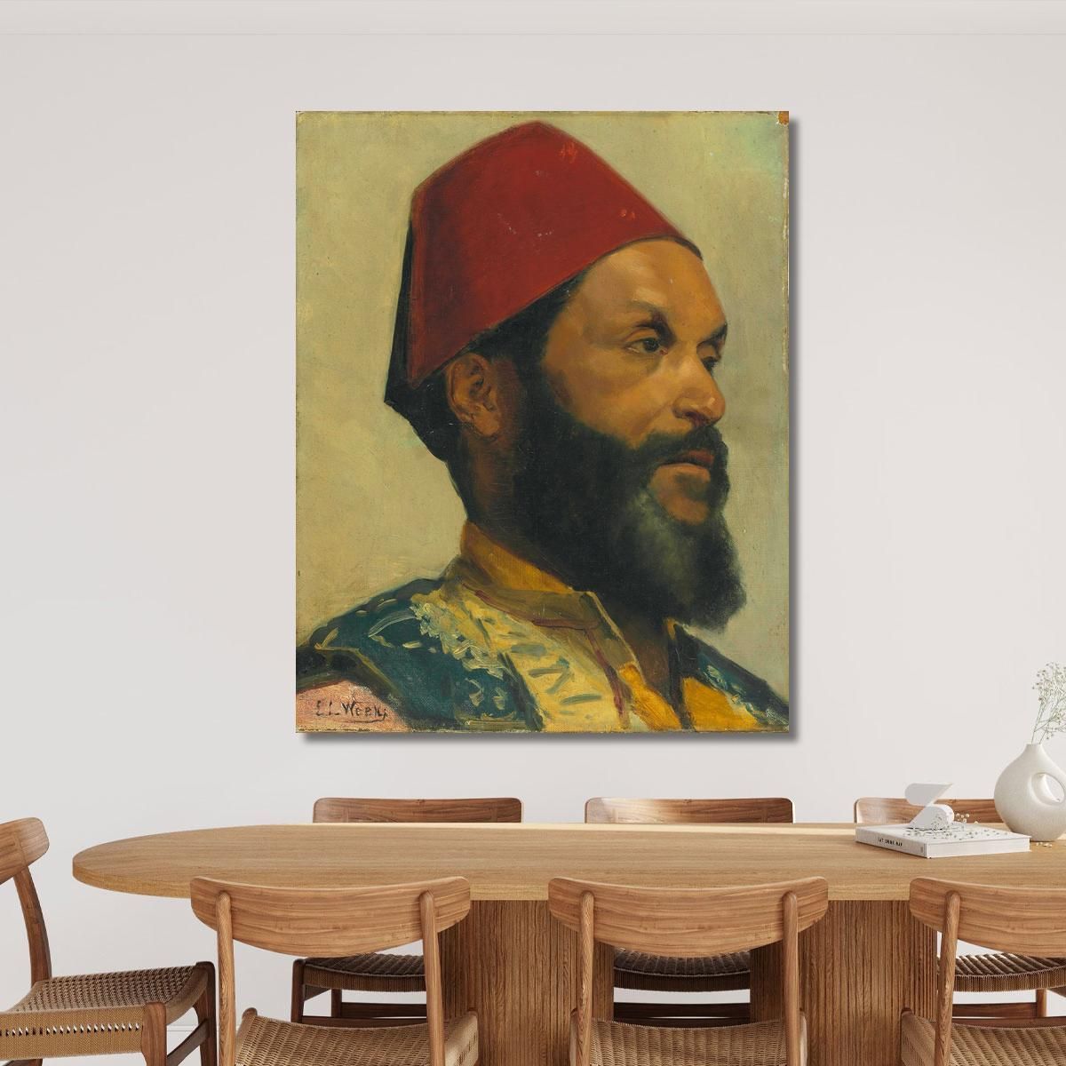 Portrait Of A Turkish Man Edwin Lord Weeks elw32 canvas print 