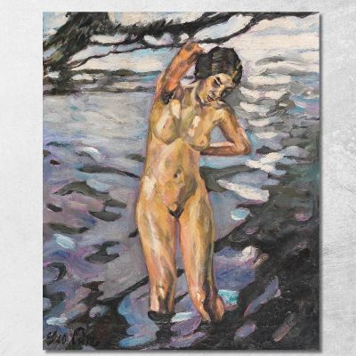 Bather Standing Female Nude Leo Putz lpz5 canvas print 
