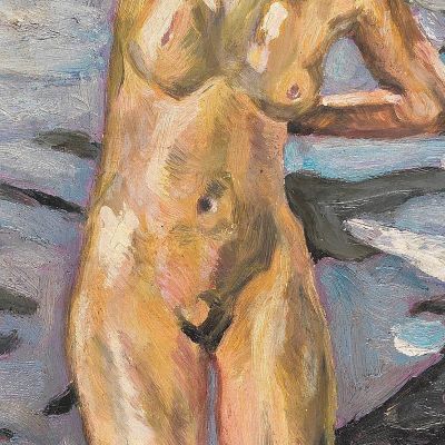 Bather Standing Female Nude Leo Putz lpz5 canvas print