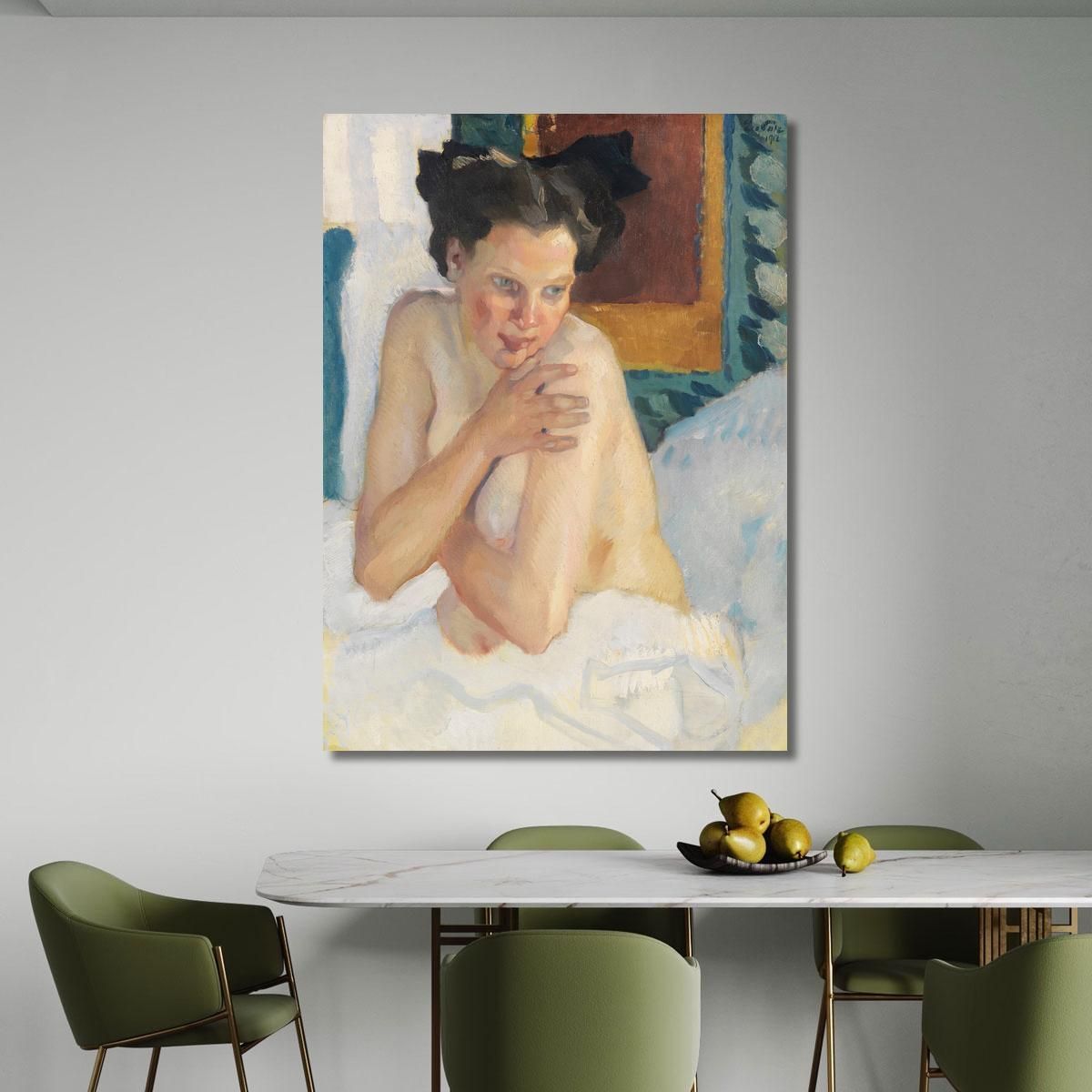 Awakening Seated Half-Nude Leo Putz lpz13 canvas print 