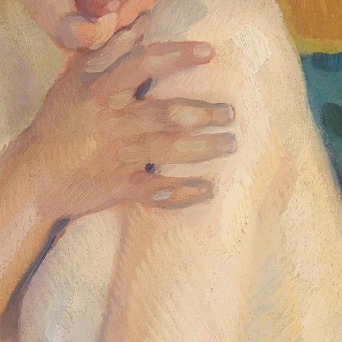 Awakening Seated Half-Nude Leo Putz lpz13 canvas print