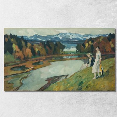 Föhn Kampenwand Chiemsee Leo Putz lpz15 canvas print 