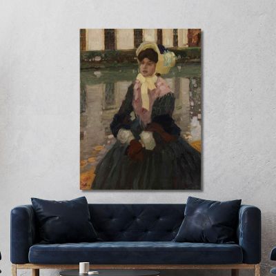 Portrait Of Veronika Kirmaier In The Schleissheim Garden Leo Putz lpz42 canvas print 