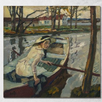 Ruderpause Hartmannsberg Leo Putz lpz46 canvas print 