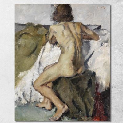 Seated Female Nude From The Back Leo Putz lpz52 canvas print 