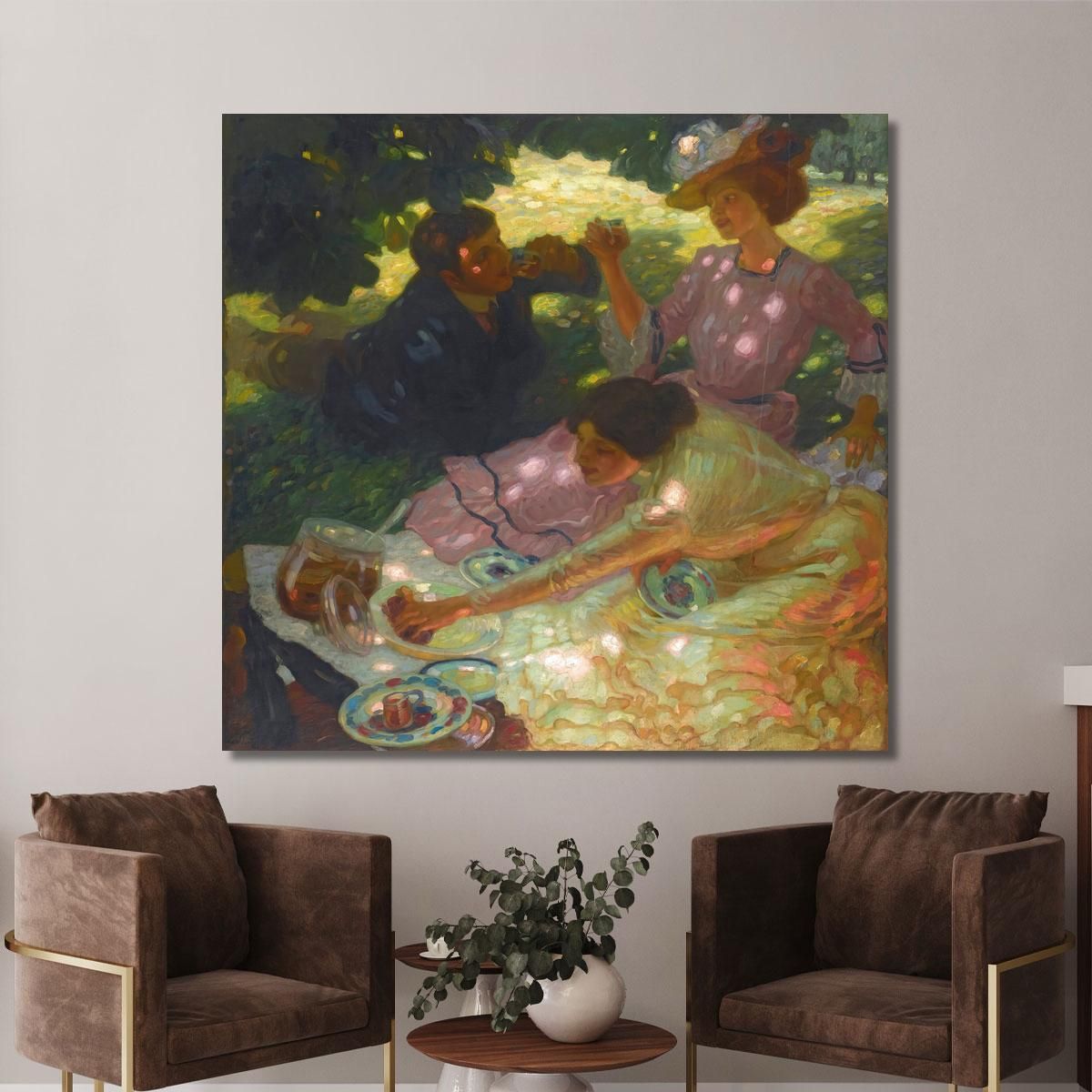 The Picnic Leo Putz lpz58 canvas print 