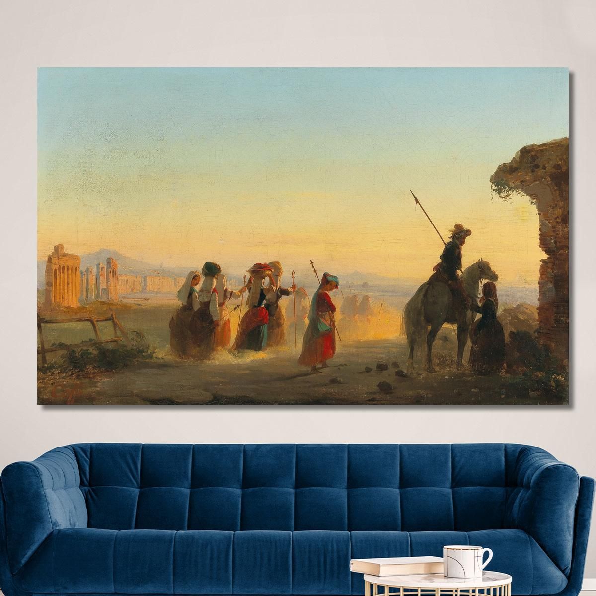 Rome The Via Appia At Dawn Ippolito Caffi icf16 canvas print 