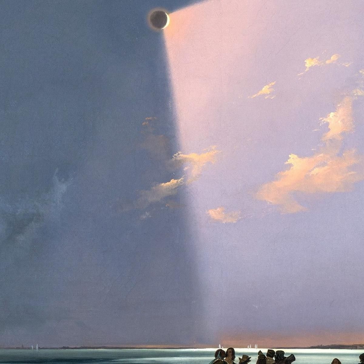 The Eclipse Of The Sun In Venice July 6 1842 Ippolito Caffi icf21 canvas print