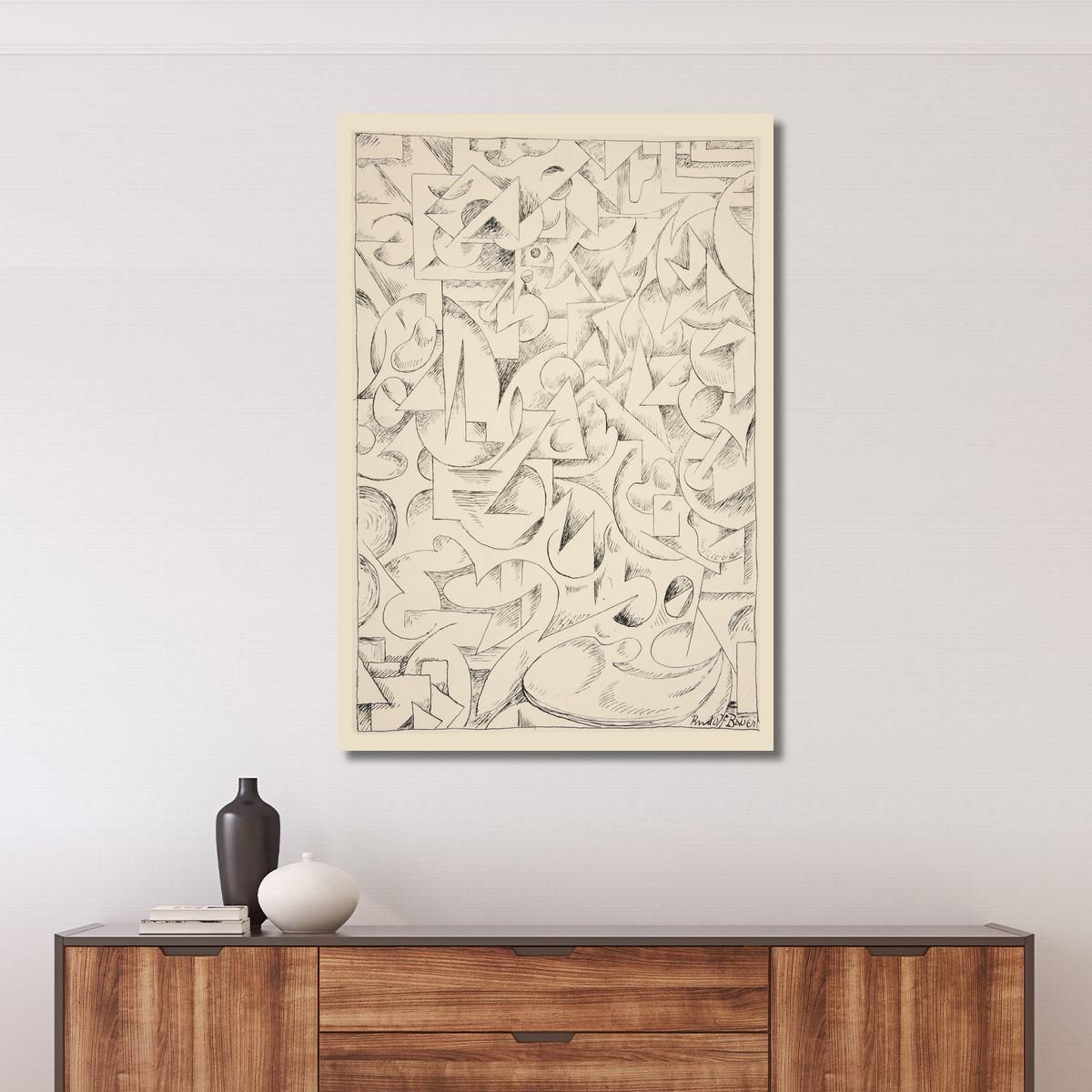 Untitled Abstract Forms Rudolf Bauer rba11 canvas print 