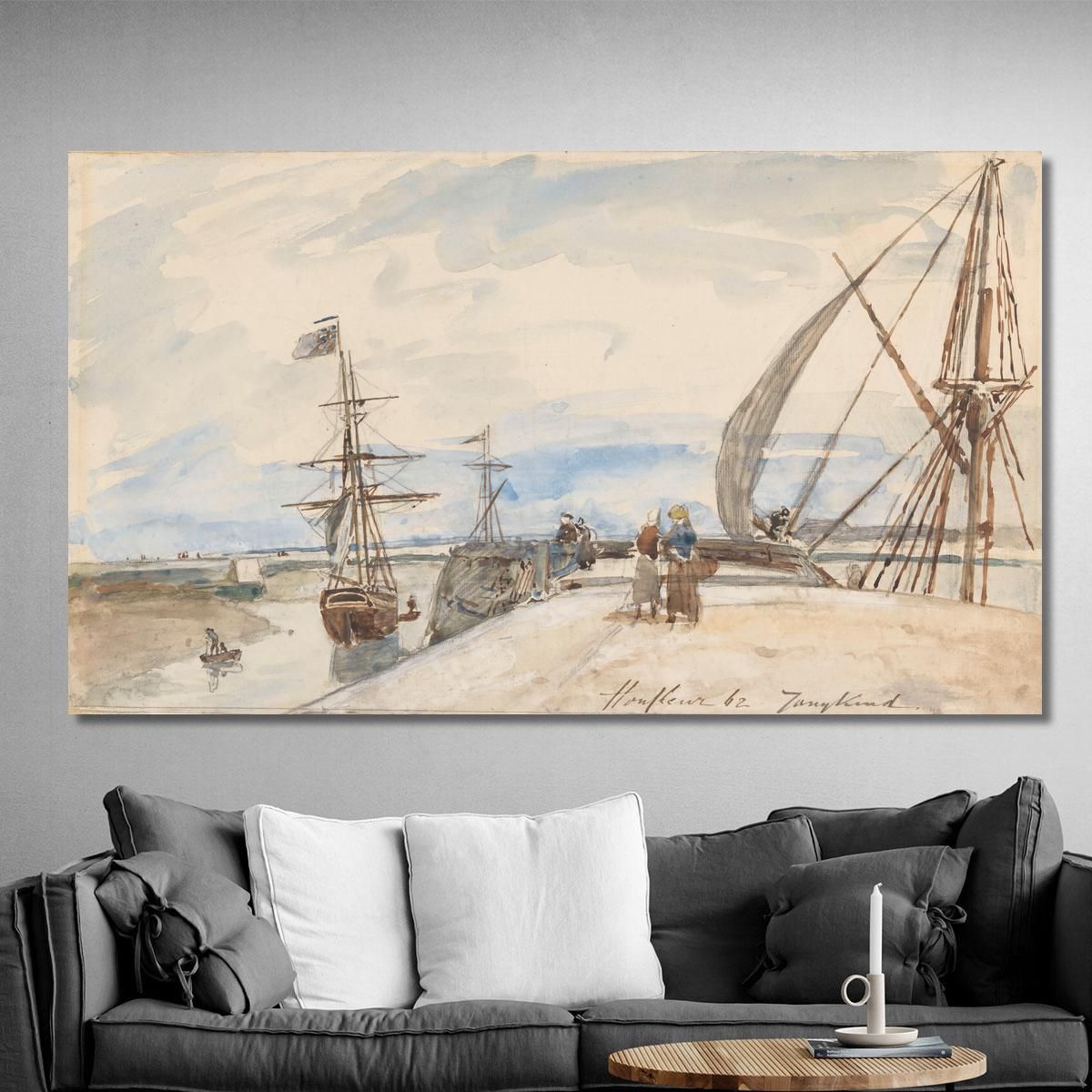 Jetty In Honfleur Johan Barthold Jongkind jbj3 canvas print 