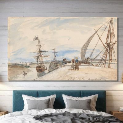 Jetty In Honfleur Johan Barthold Jongkind jbj3 canvas print 