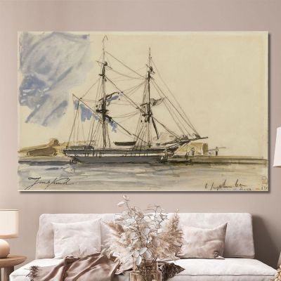 Sailing Boat Docked Johan Barthold Jongkind jbj6 canvas print 