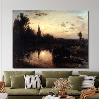 Moonlight In Overschie Surroundings Of Rotterdam Johan Barthold Jongkind jbj14 canvas print 